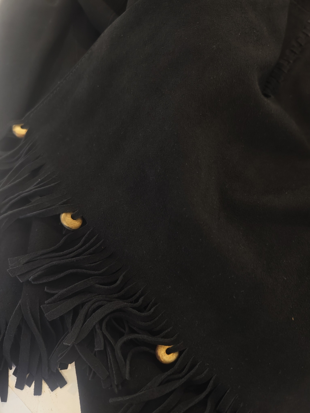 Nigel Preston Black Suede Fringe Tie-Front Jacket - Picture 7 of 10